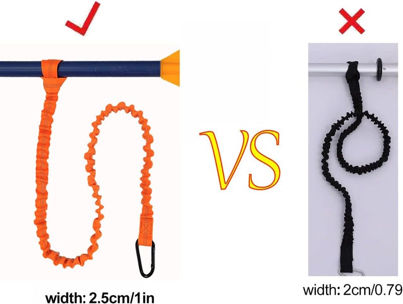 Lvsnro Paddle Leash Kayak Paddle Holder Tool Lanyard - 2 Pack Stretchable Paddle Strap with Carabiner Secure Leash Lanyard Rope for SUP Kayak Canoe Paddle Fishing Pole Rod - Image 4